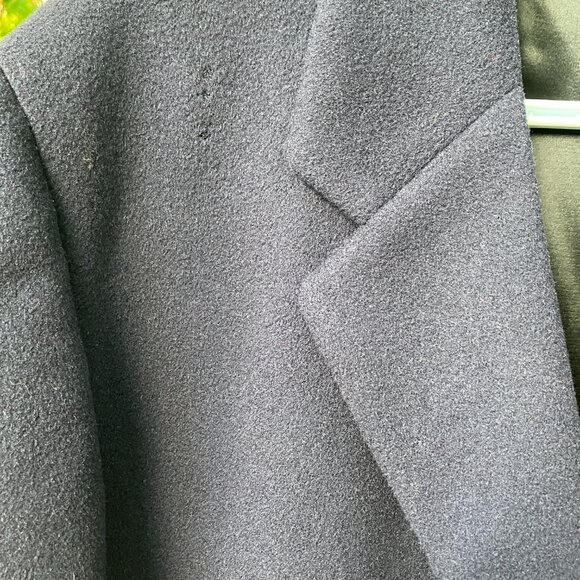 Mens VTG Black CROMBIE Wool Lined Overcoat Woven by Crombie of Scotland - Picture 7 of 7